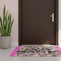 Baddies Only Polyester Doormat — Pink Money Design "Baddies Only Beyond This Point"