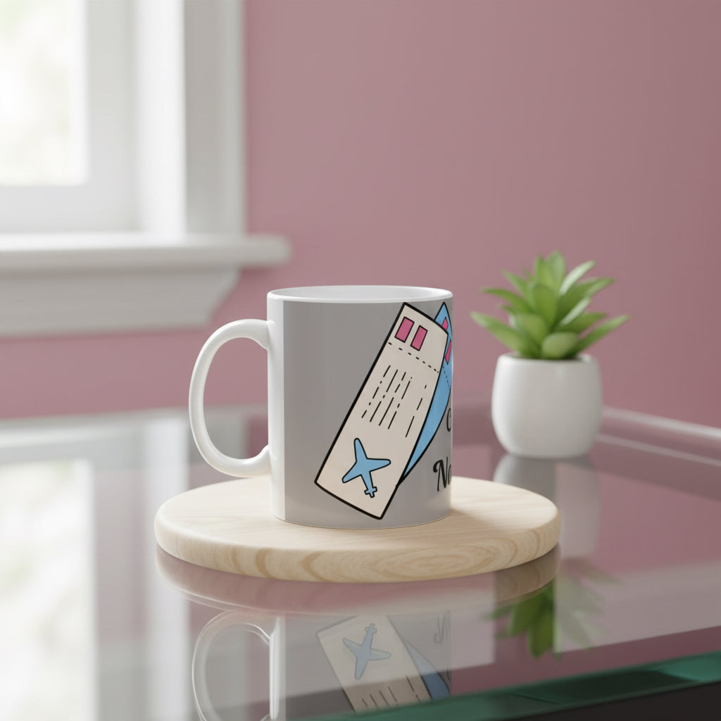 Catch Flights Not Feelings Mug | Travel Boarding Pass Coffee Cup